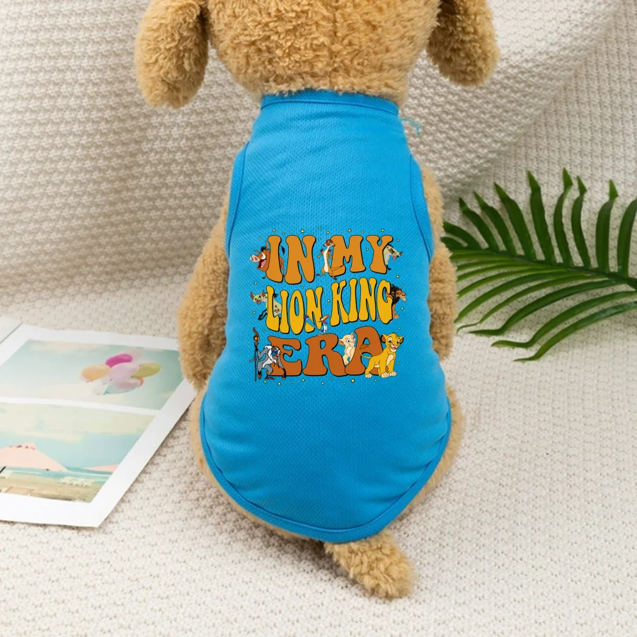 1 Stück LION KING Familie bedruckte Haustierweste, vier Jahreszeiten ärmelloses T-Shirt für Katzen und Hunde mit Rundhalsausschnitt