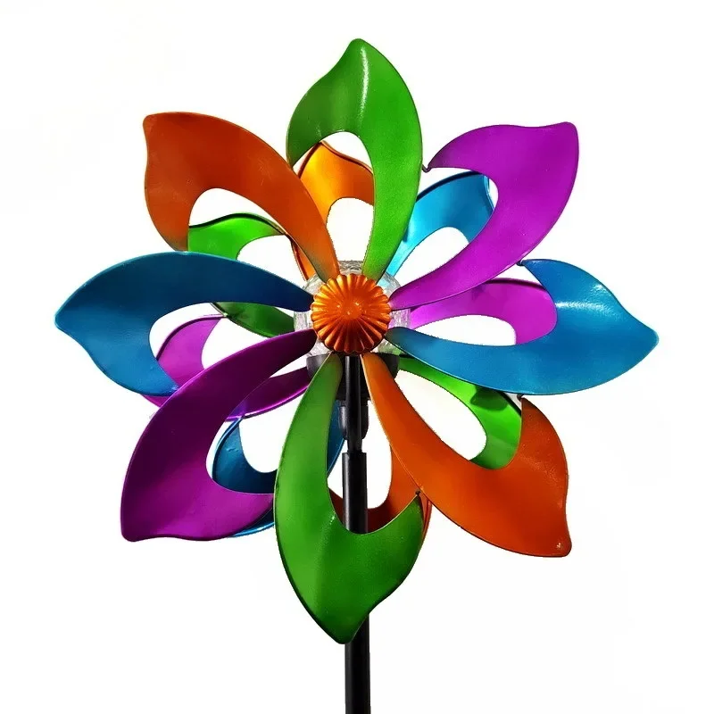 

Outdoor decoration, scenic spots, ceremonies, floor decoration props, metal handicrafts, colorful windmill ornaments