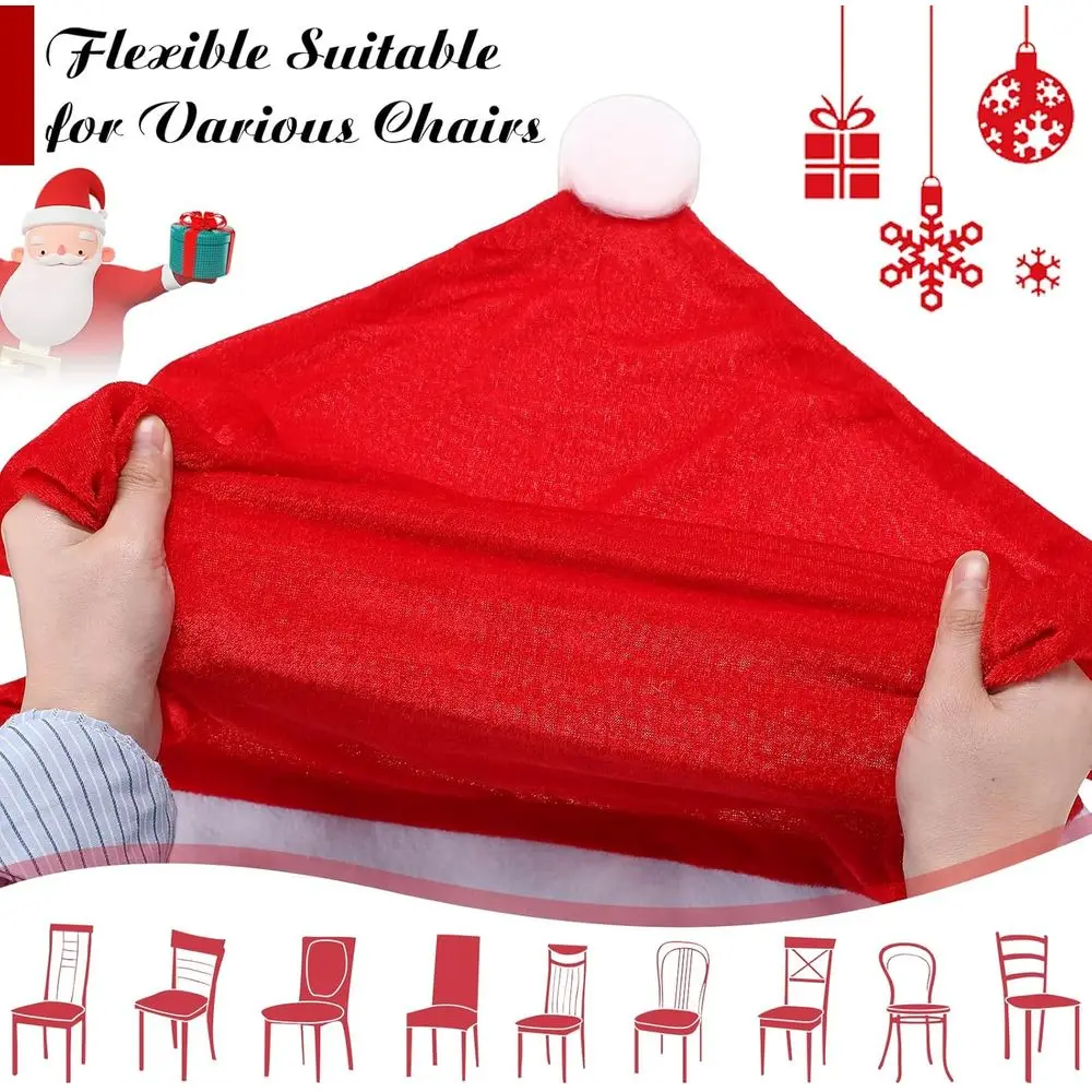 Confezione da 50 fodere per sedie natalizie a tema cappello rosso, 19,69 x 23,62, per decorazioni per feste e banchetti