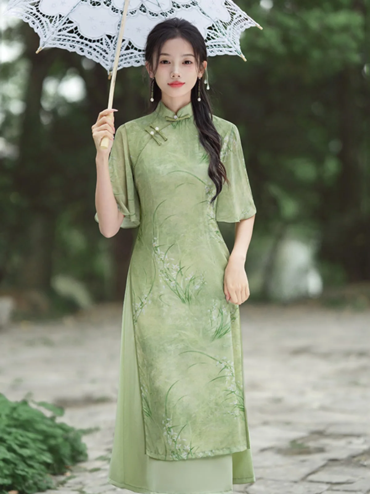 

Модная женская ретро-туника с цветочным узором для повседневной носки, улучшенный крой, короткий рукав