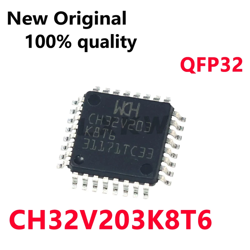 5-10/PCS New Original CH32V203K8T6 CH32V203 K8T6 LQFP32 Microcontroller Single-chip Microcomputer In Stock