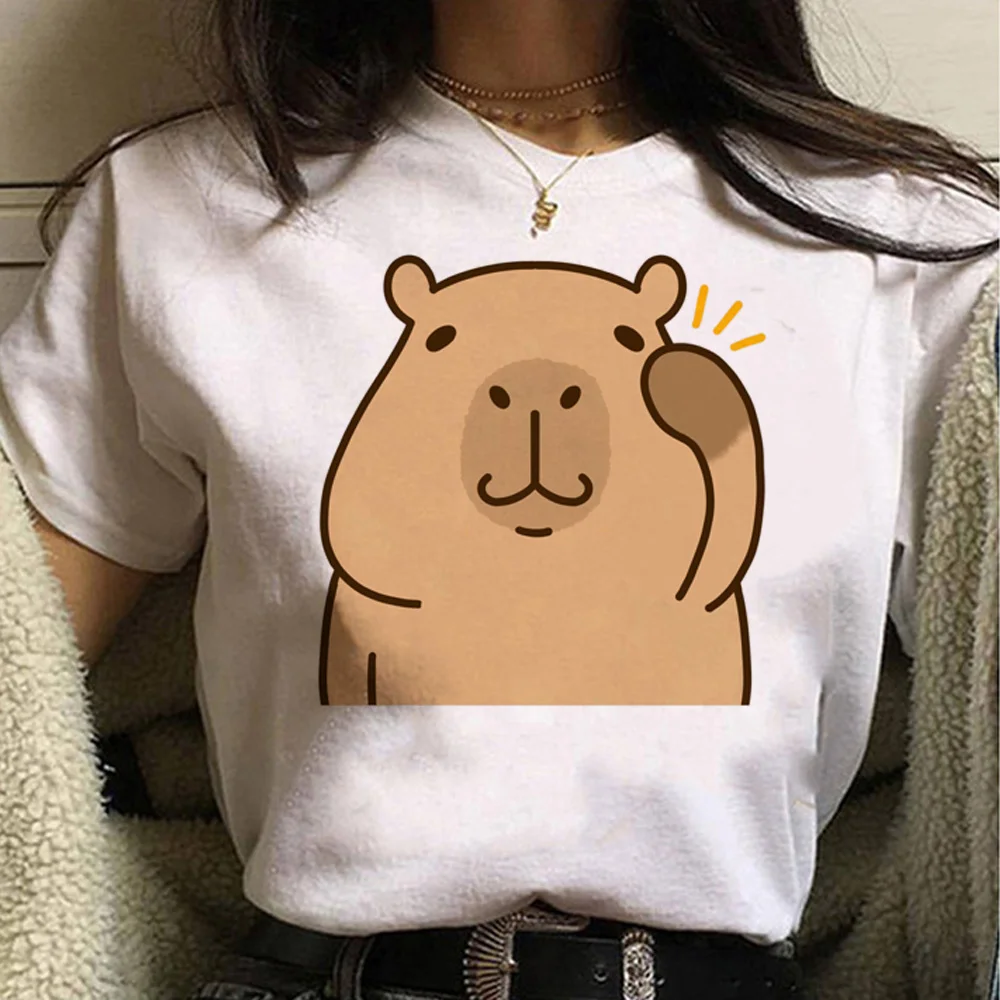 Capybara t-shirt donna graphic summer designer Tee girl graphic manga y2k abbigliamento