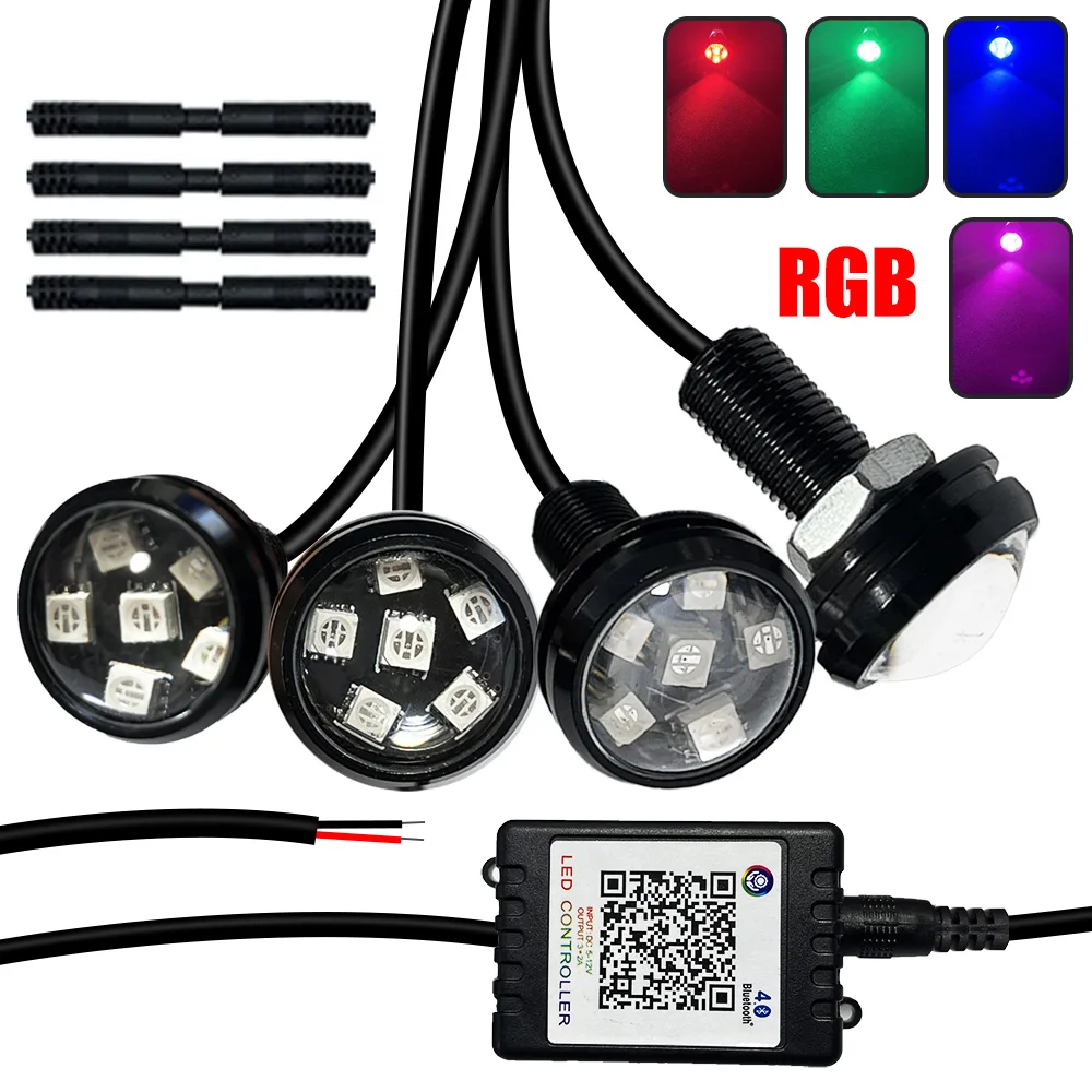 Eagle Eye LED Multiple Color Lights with APP Control Day Running Light for Truck Motorcycle 12V.