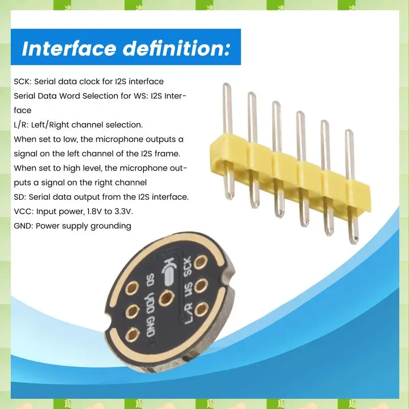 2025 5 pezzi INMP441 modulo microfono omnidirezionale MEMS supporto interfaccia I2S ad alta precisione a bassa potenza ESP32,5 pezzi INMP441 Omnid