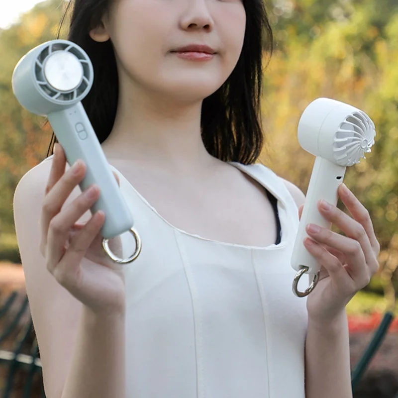 ミニハンドヘルドターボファン、半導体冷却、静音、充電式、吊り下げフック付き小型ポケットファン、旅行、ビーチ、キャンプ用