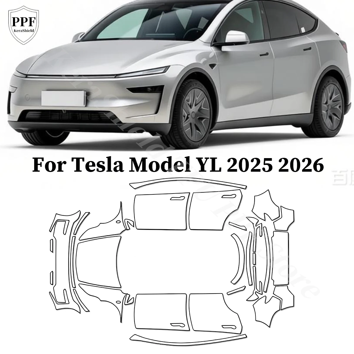 9Mil TPU Clear PPF For Tesla Model Y L 2025 2026 2027 Car Pre-cut Paint Protection Film Anti-Scratch Repairable Car Accessories