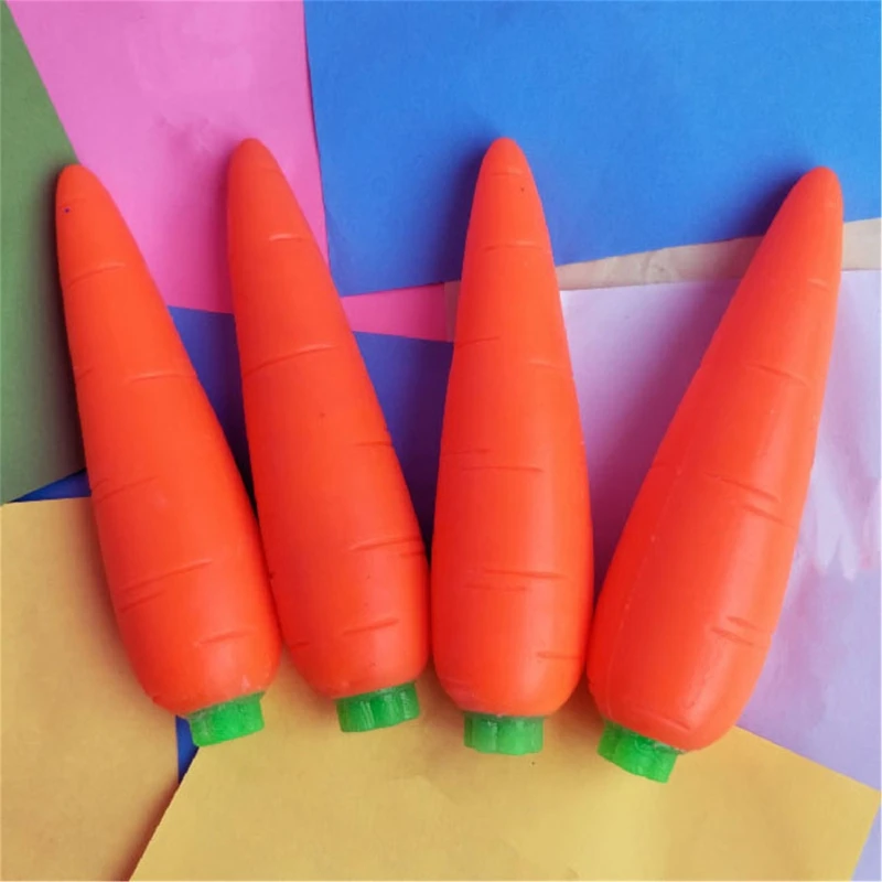 Q0KB Kids Interactive Plastic Banana Carrot with Groove Accessories Soft Funny Table Toy Best Gift for Indoor/Outdoor