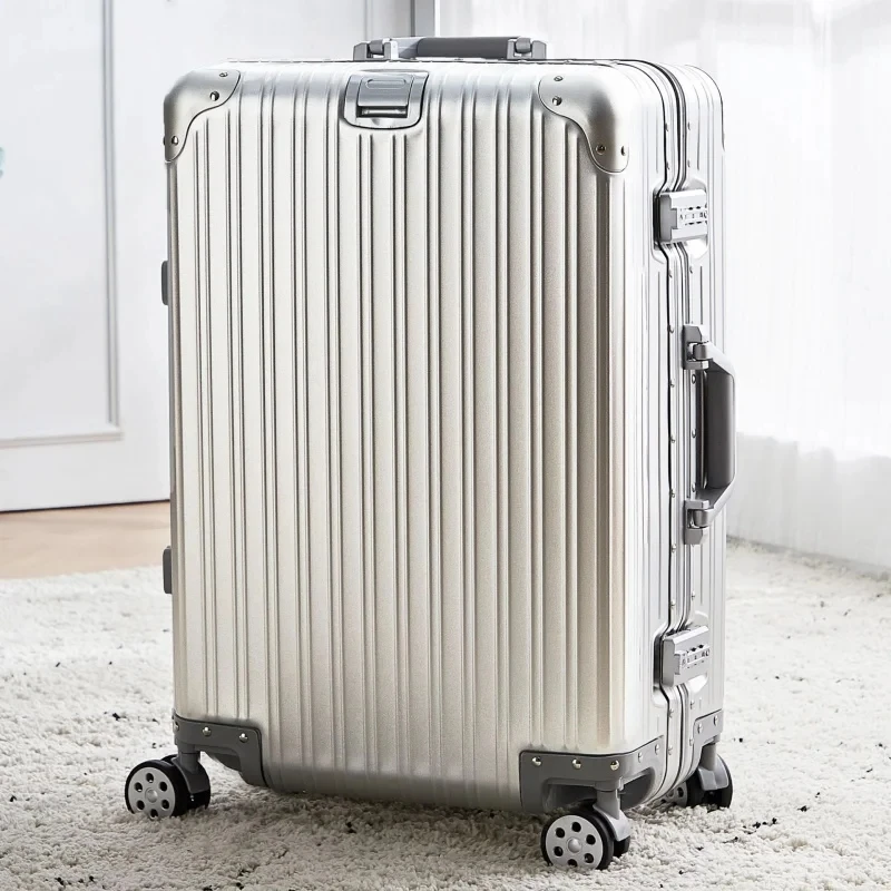 100% Aluminum-magnesium alloy Travel SuitcaseNew Style High Grade Mute Wheel  20/24/26/29 inch Trolley Rolling Luggage