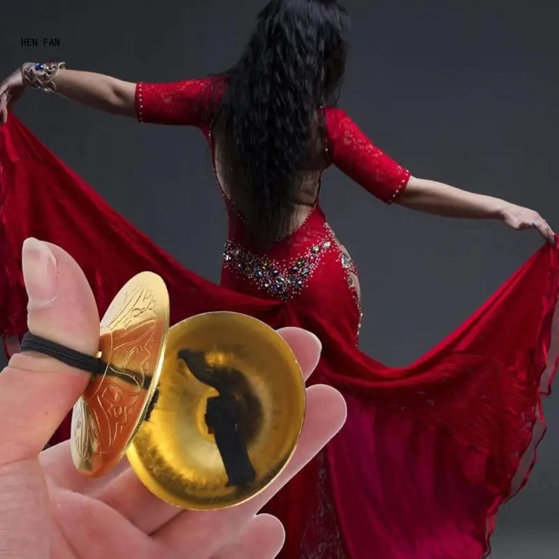 Kid Finger Cymbal Belly Dance Cymbal Finger Cymbal Musical Instrument for Dancer M89D