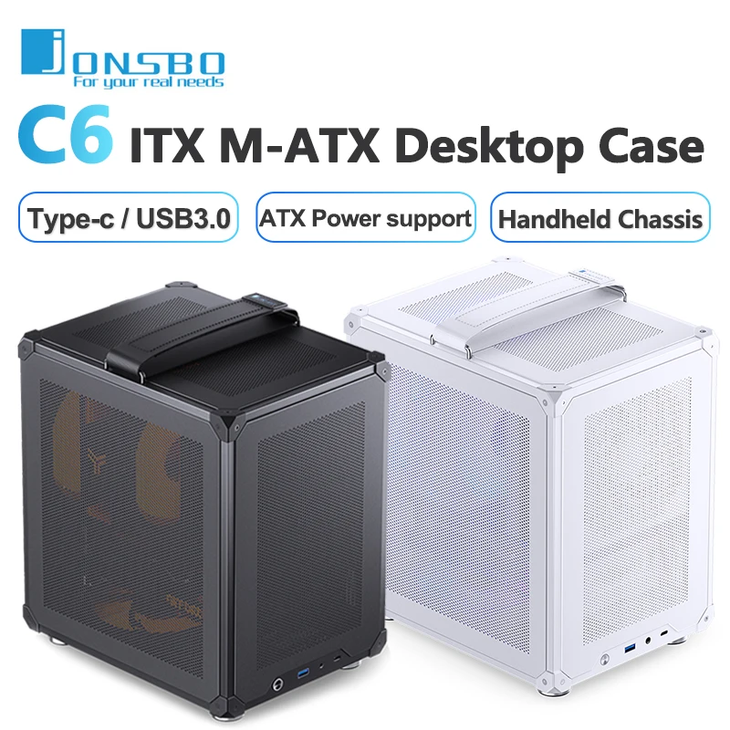 

Jonsbo C6-ITX Handle Case MATX ITX MESH Boards Type-c ATX Power Supply Desktop Game Office Small Cooling Computer C6 Chassis