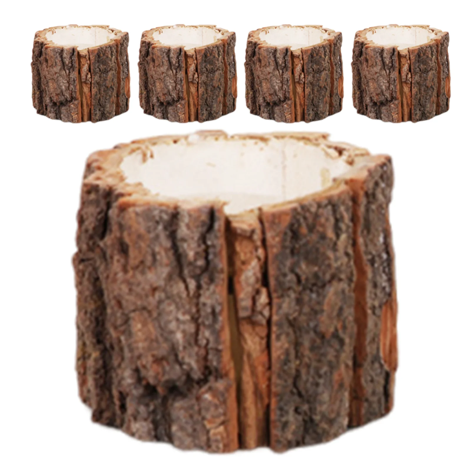 

5Pcs Rustic Bark Pencil Holder Desktop Organizer Creative Wood Pen Container School Office Desk Storage Box Wooden Pen Holder