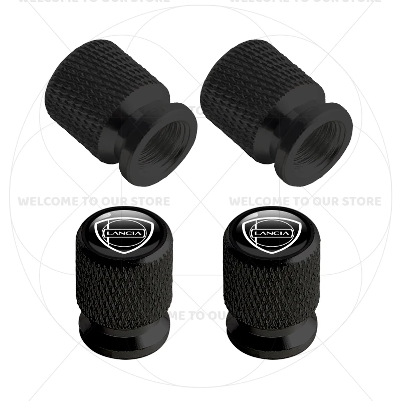 For Lancia Emblem Chrysler Ypsilon Kappa Delta Thesis Musa Voyager 4Pcs Aluminum Car Tire Valve Caps Wheel Stem Air Dust Covers view 4