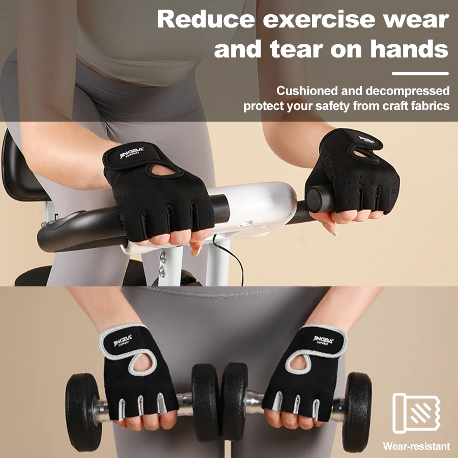 Sommer Frauen Männer Silikon rutsch fest schweiß fest atmungsaktiv Fitness Sport Outdoor-Fahrrad Halb finger Handschuhe Fitness studio Power Fahrrad handschuh