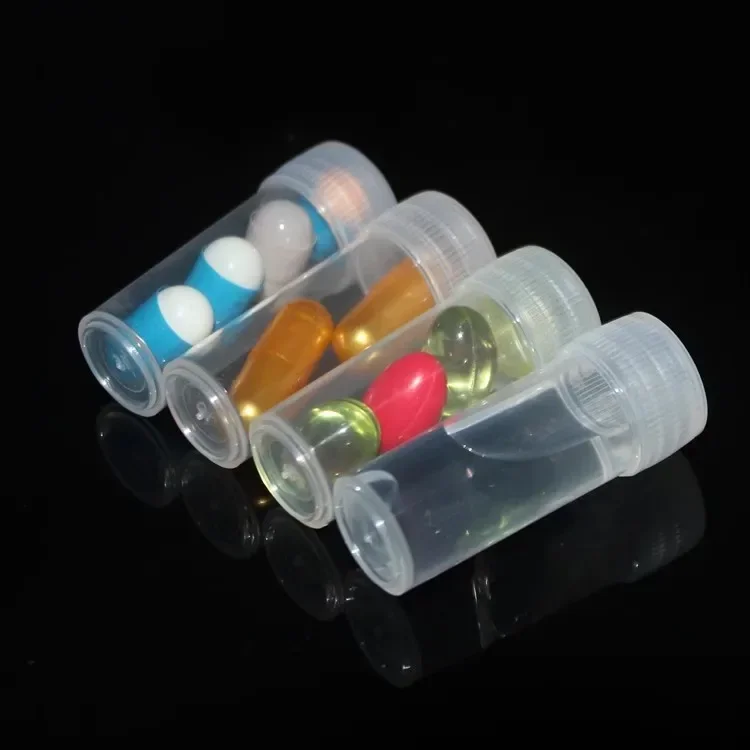 50 ชิ้น 5/7 มิลลิลิตรตัวอย่างพลาสติกขนาดเล็กขวด Vial เก็บ Vial คอนเทนเนอร์หลอดทดสอบพร้อมสกรู Caps สําหรับ Lab ผงตัวอย่าง