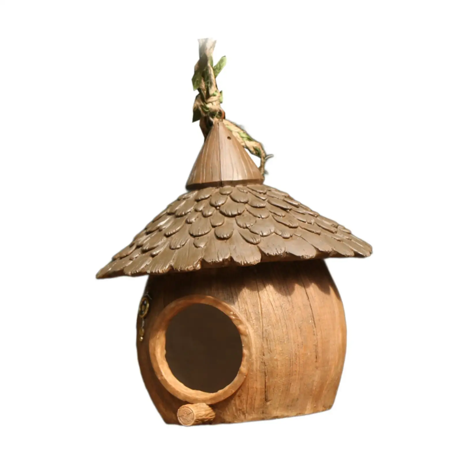 

Hanging Bird House Creative Resin Bird Shelter for Parrotlet Courtyard Patio Coconut Shape