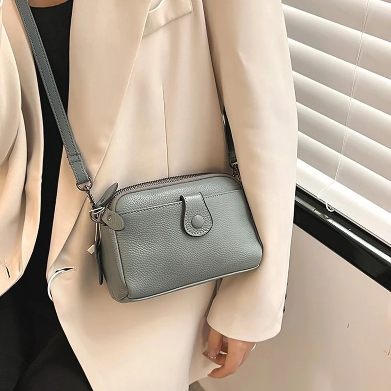 Damska torba na ramię z prawdziwej skóry nowa dorywczo kobieca mała torba typu Crossbody dla kobiet torba torba na telefon komórkowy kopertówki dzienní
