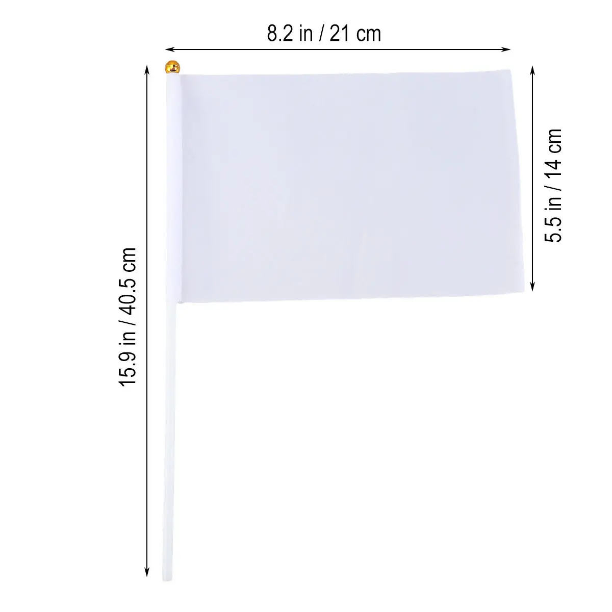 24Pcs Commanding Referee Flag White Hand-Cranked Flags Suitable Size for Racing Fans Football Parties Sporting Events Waving