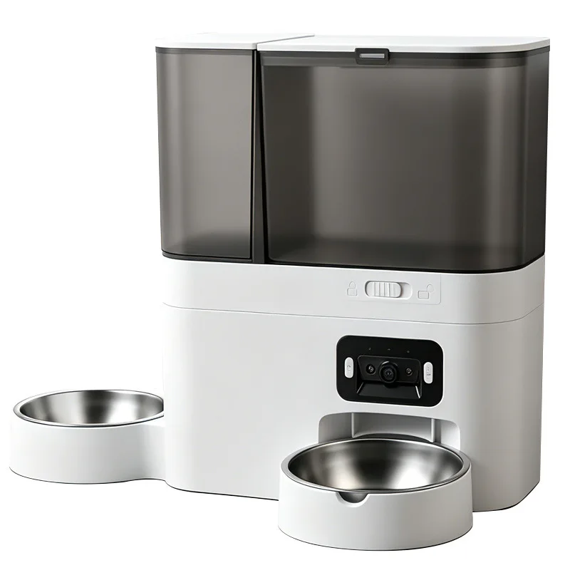 Cat automatic feeder partition drinking water all-in-one machine pet dog food intelligent timing with camera