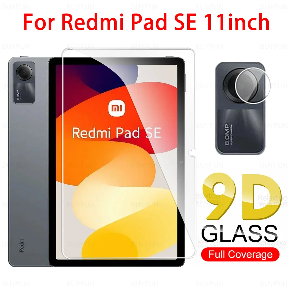 9D Tempered Glass For Xiaomi Redmi Pad SE 11 Camera Protective Glass RedmiPadSE Redme PadSE 11 inch 2023 Tablet Screen Protector