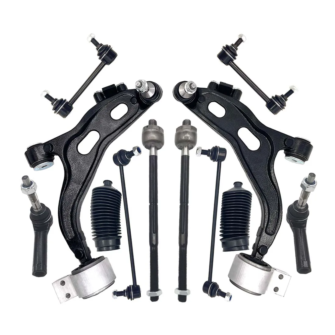 Svenubee 12pcs Front Lower Control Arm Ball Joint Suspension Tie Rod End Link for Ford Five Hundred Freestyle 2005 2006 2007