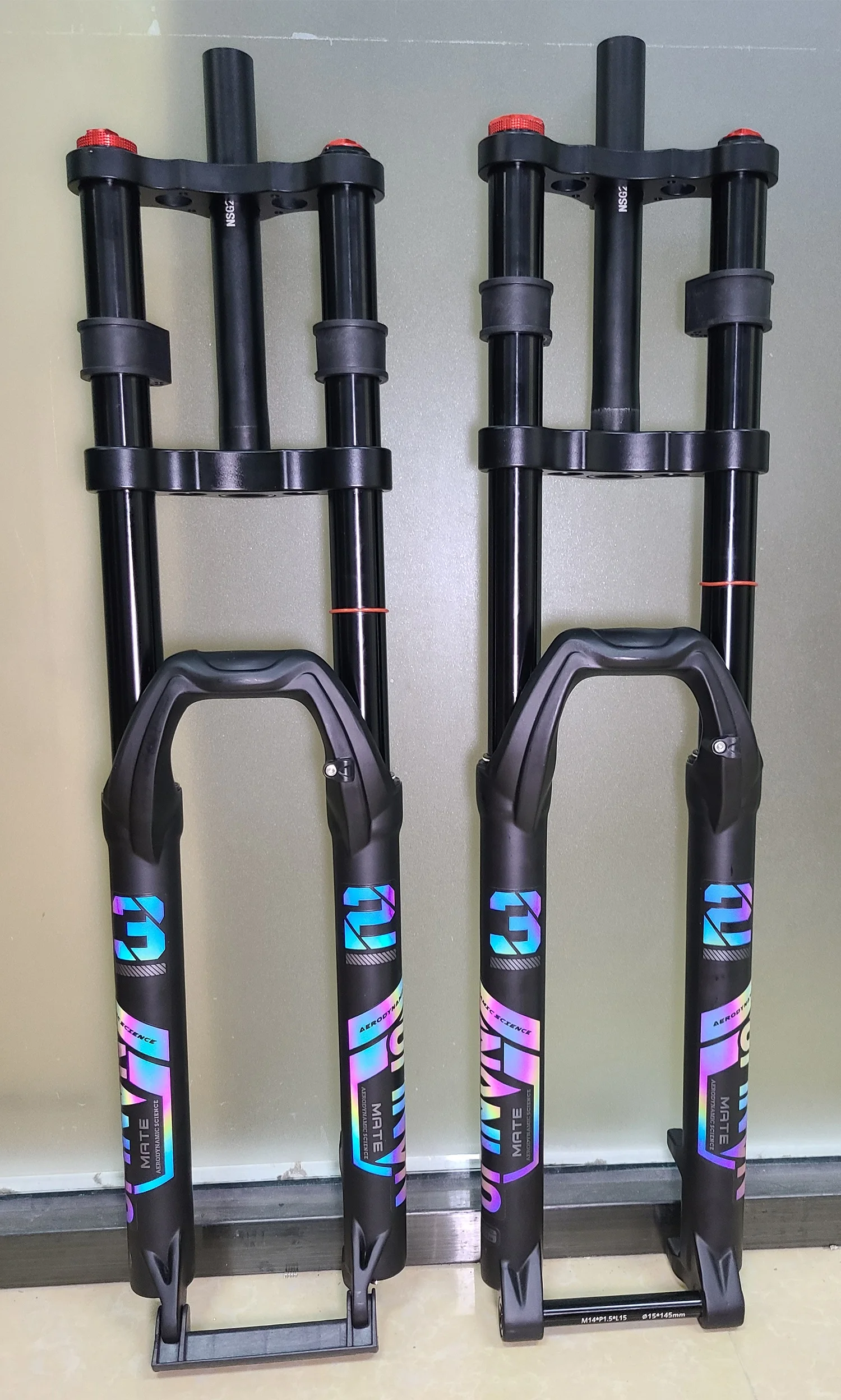 NanLio Doppelschulter-Schnee-Vorderradgabel 27,5 Zoll / 29 * 2,5 Zoll MTB-Gabel 150 mm Reise-Luftversorgungs-Fahrradgabel E-Bike-Gabel 15/9 mm – Detail 33