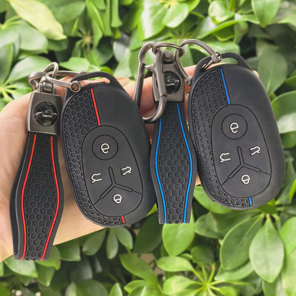 for Geely EX2 Xingyuan Xingyuan 2024 2025 2026 4-button car smart remote control keychain protective cover key bag