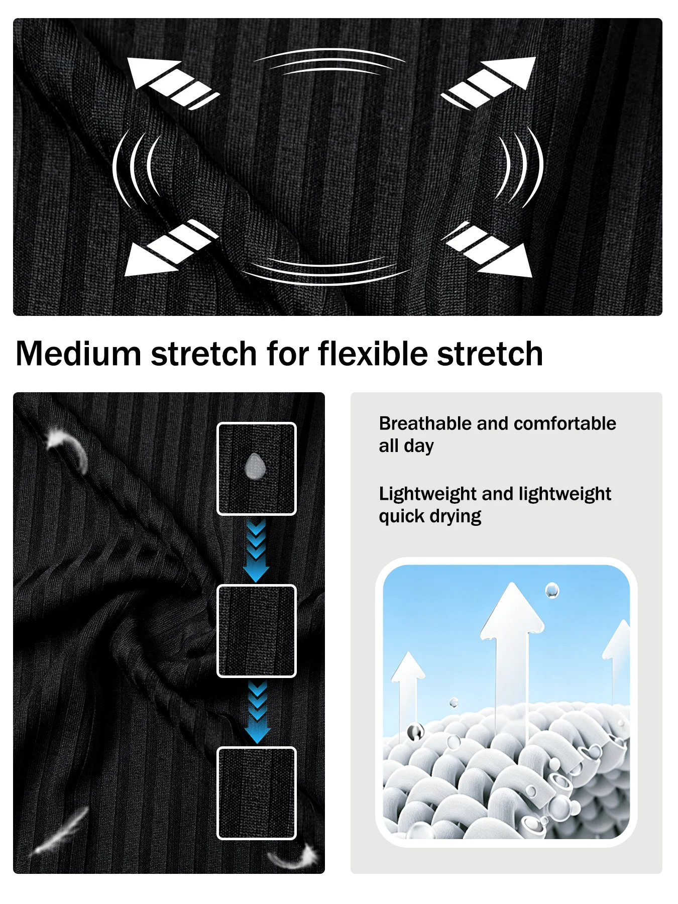 Modisches, texturiertes, vertikal geripptes Herren-Langarmshirt mit Rundhalsausschnitt, elastisches Stretch-Strickoberteil, atmungsaktives Basic-Shirt für den Streetwear-Look – Detail 9