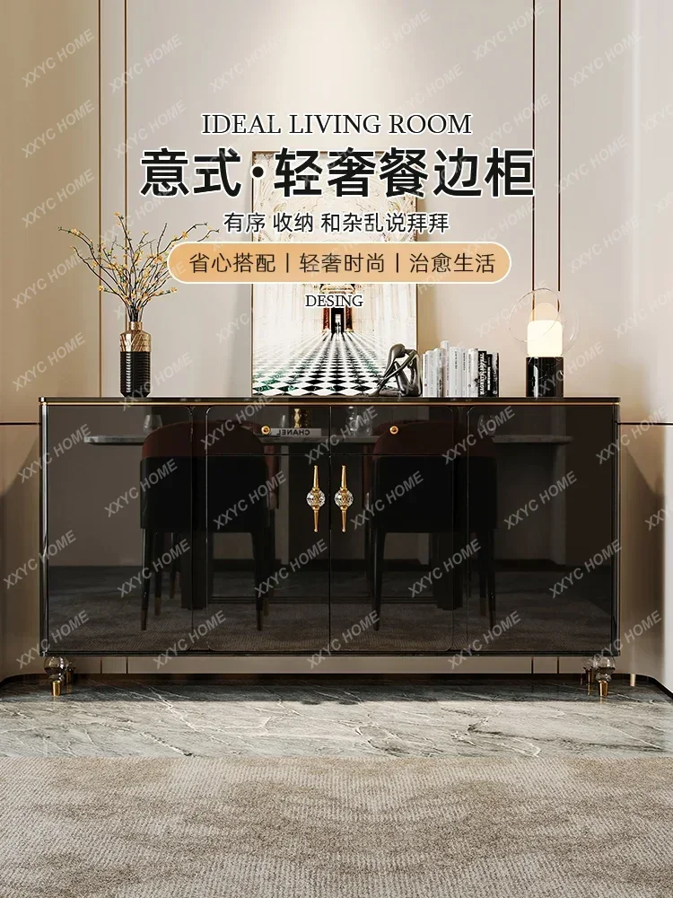 Светлый роскошный минималистичный сервант в итальянском стиле для гостиной, современный минималистичный чайный шкаф