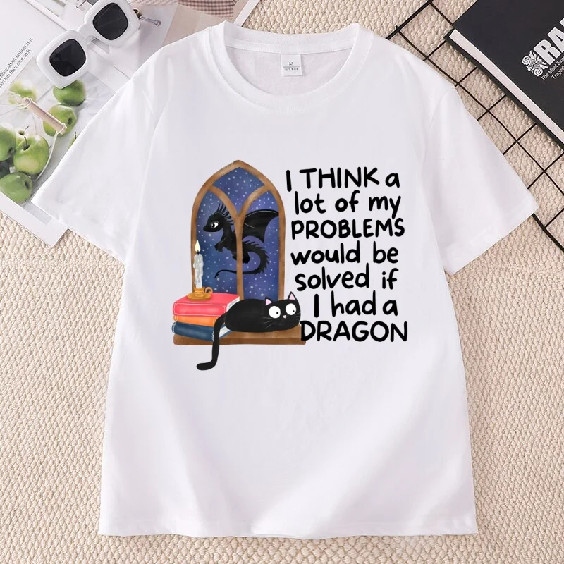 Funny Dragon T Shirt Men Women Dragon Fantasy Graphic Tee Casaul Cotton Short Sleeve Round Neck Printed Tshirts Clothing