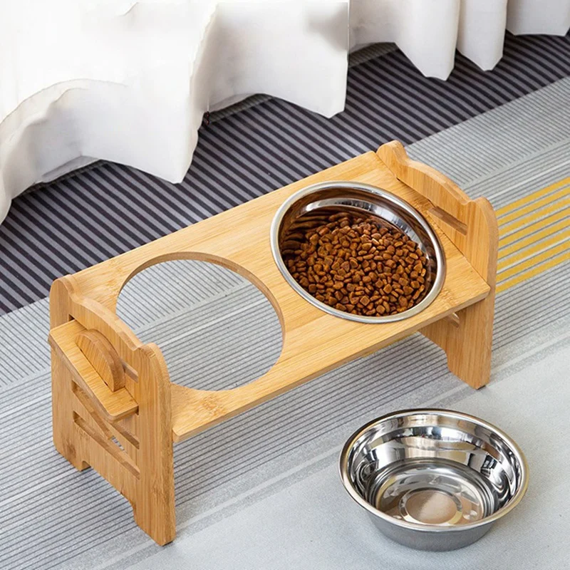 Pet Feeding Bowl With Adjustable Bracket Lifting Dog Bowl Inclined Adjustable Feed Rack For Dogs