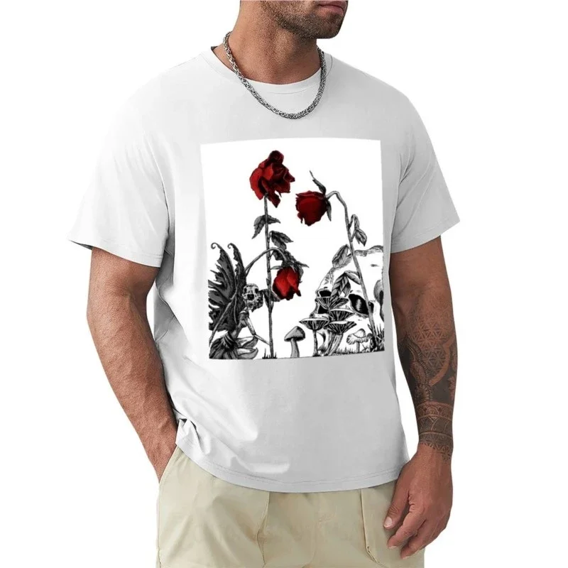 Dark Fairy Skull Garden (Red Roses) T-Shirt customs design your own animal prinfor boys fitted t shirts for men