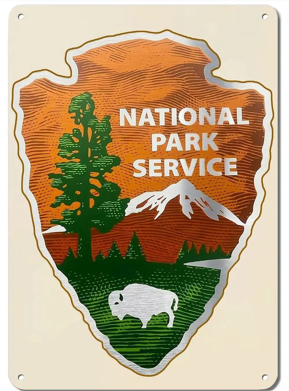 National Park Service Sign Tourism Rustic Design Suitable fo