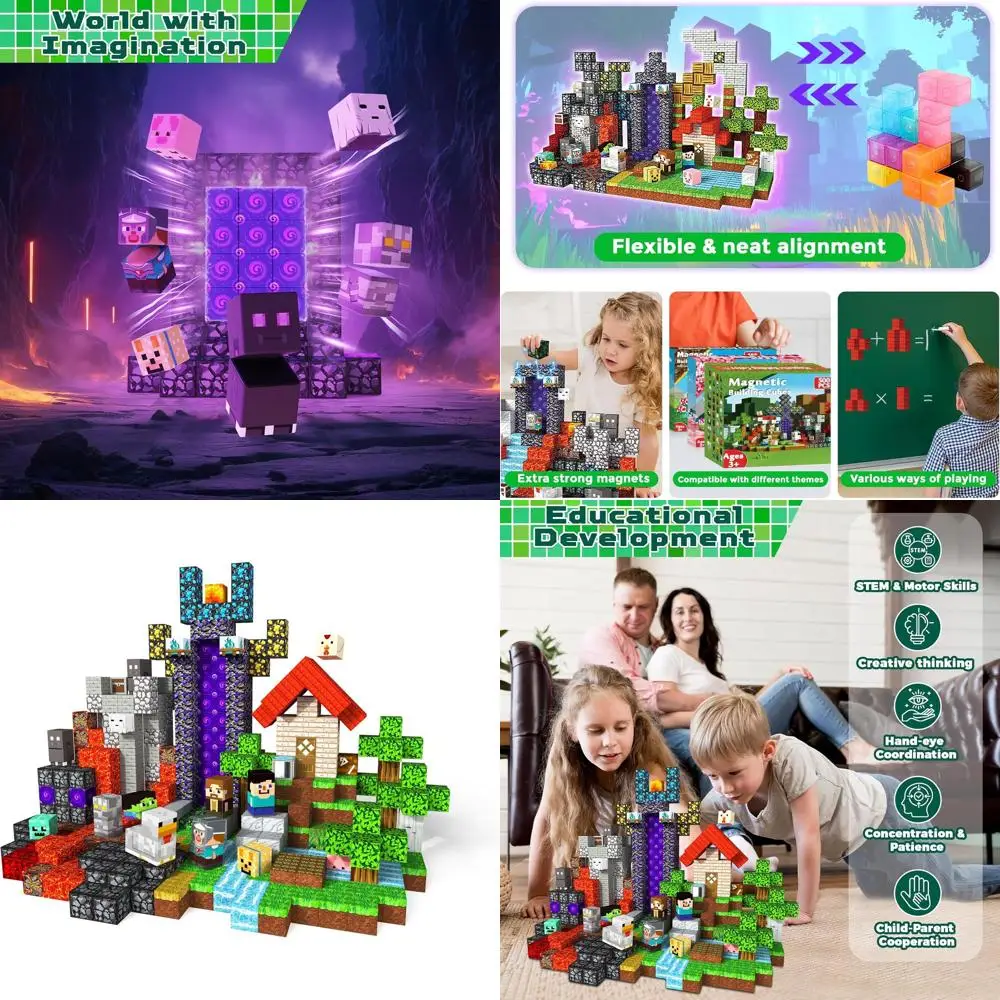 500-Piece Magnetic Building Blocks Set for Kids 3+, Educational Construction Toys for Ages 4-12