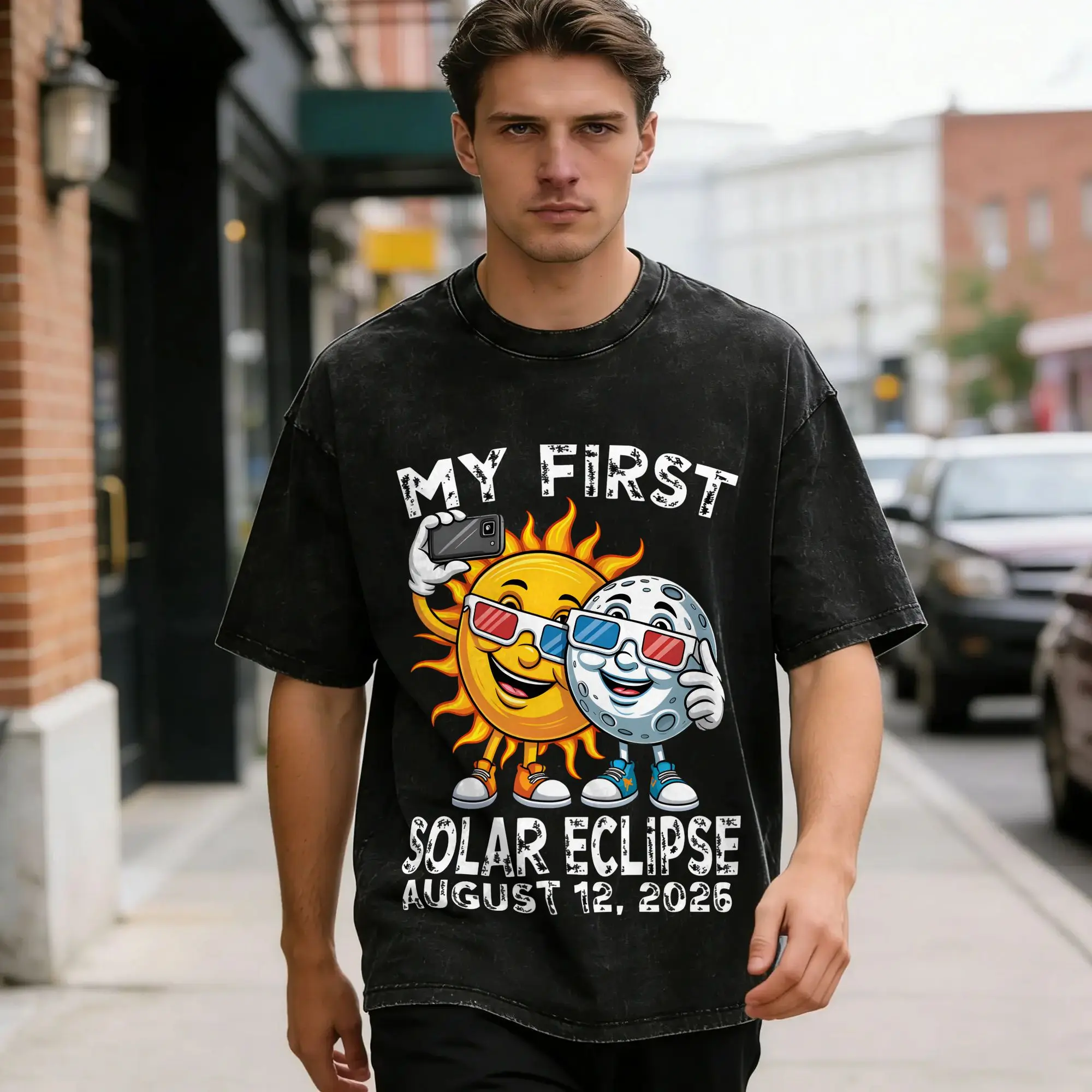 Men's Iceland Total Solar Eclipse August 2026  T Shirts  Top Tees Beach Y2K Funny Short Sleeve T Shirt O-Neck Leisure Tshirt Hot