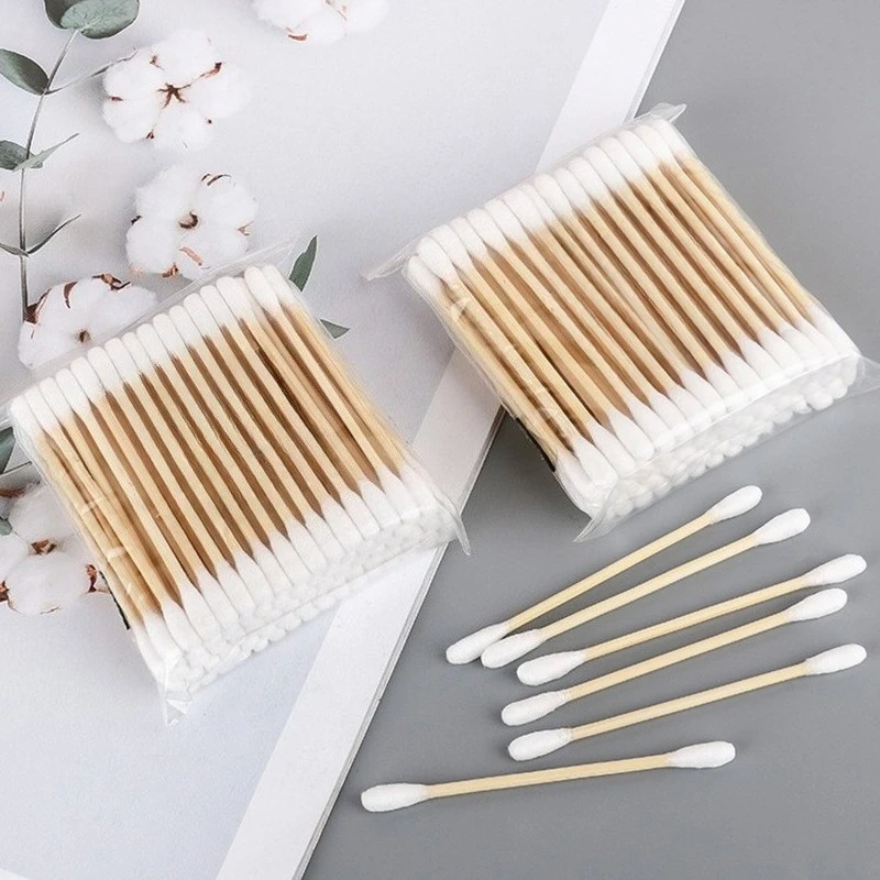 Wattenstaafjes met twee uiteinden - Precisiepuntige en afgeronde, steriele cosmetische wattenstaafjes, wattenstaafjes voor make-upverwijderaars