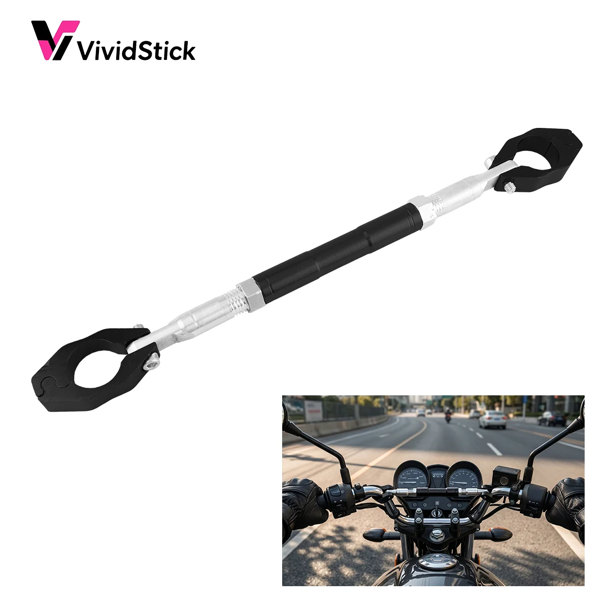 Barre transversale de guidon de moto réglable en aluminium CNC de 22 mm, barre de renforcement, accessoires universels pour moto