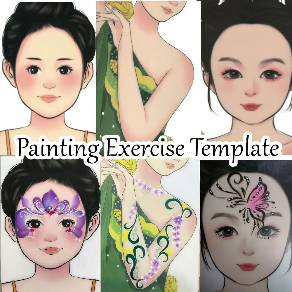 Reusable Makeup Painting Practice Template Creating Attractive Face Painting Stencil Board for Beginners Kids