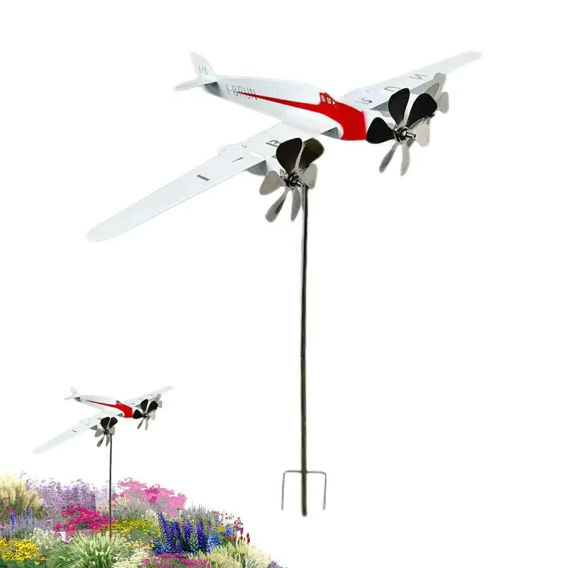 

Airplane Weathervane Weather Vane 3D Airplane Shape Sculpture Outdoor Flight Plane Art Decor For Yard Garden Outside Lawn Patio