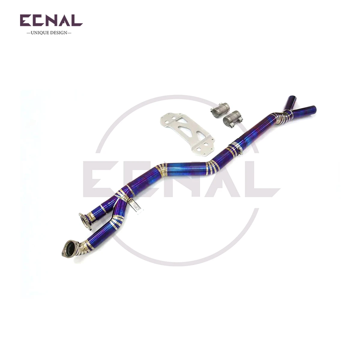 

Ecnal Exhaust System for BMW S58 G80 M3 G82 M4 3.0T TC4 Titanium Alloy Single Mid Pipe 89mm/3.5inches Middlepipe with Brace