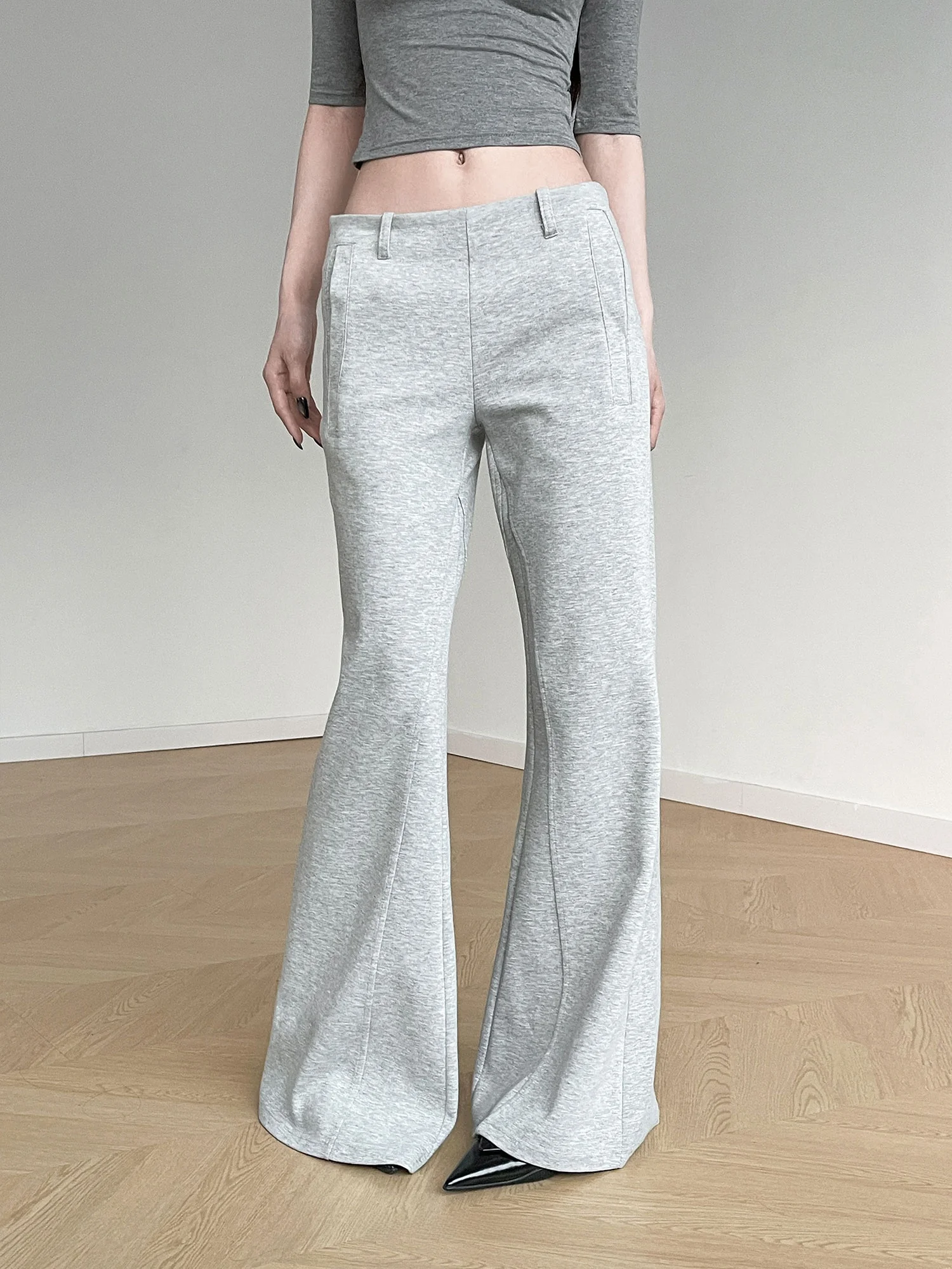 

Женские повседневные брюки-клеш с низкой талией, облегающие, струящиеся, в пол, из смесового хлопка, дизайн Inbeowroom