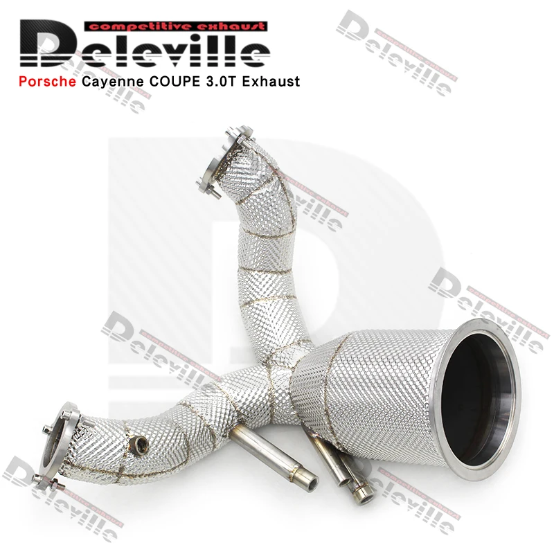 LXBY-Deleville Performance Downpipe For Porsche Cayenne COUPE 3.0T 2019-2023 Heat Shield Exhaust Down Pipes System