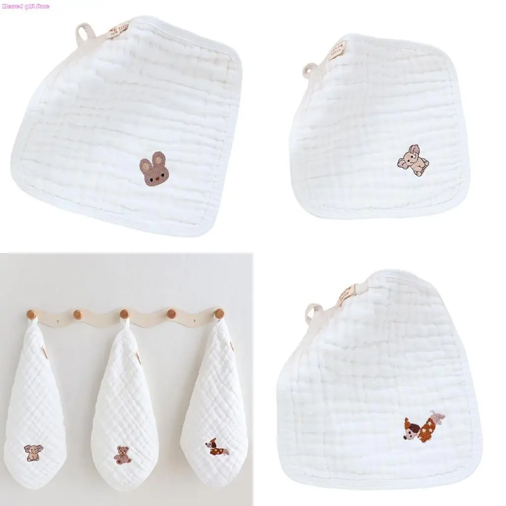 

D0JC Baby Washcloths Gentle Care Bath Towel for Newborns Multipurpose Face Cloth