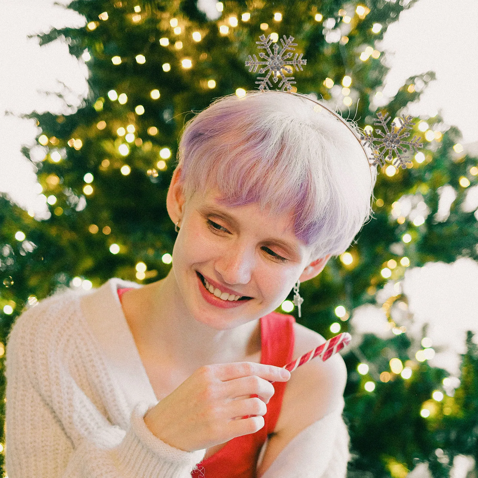 

Christmas Rhinestone Snowflake Headband Party Hairband Women Xmas Festival Hair Decoration Cosplay Headpiece Holiday Hair