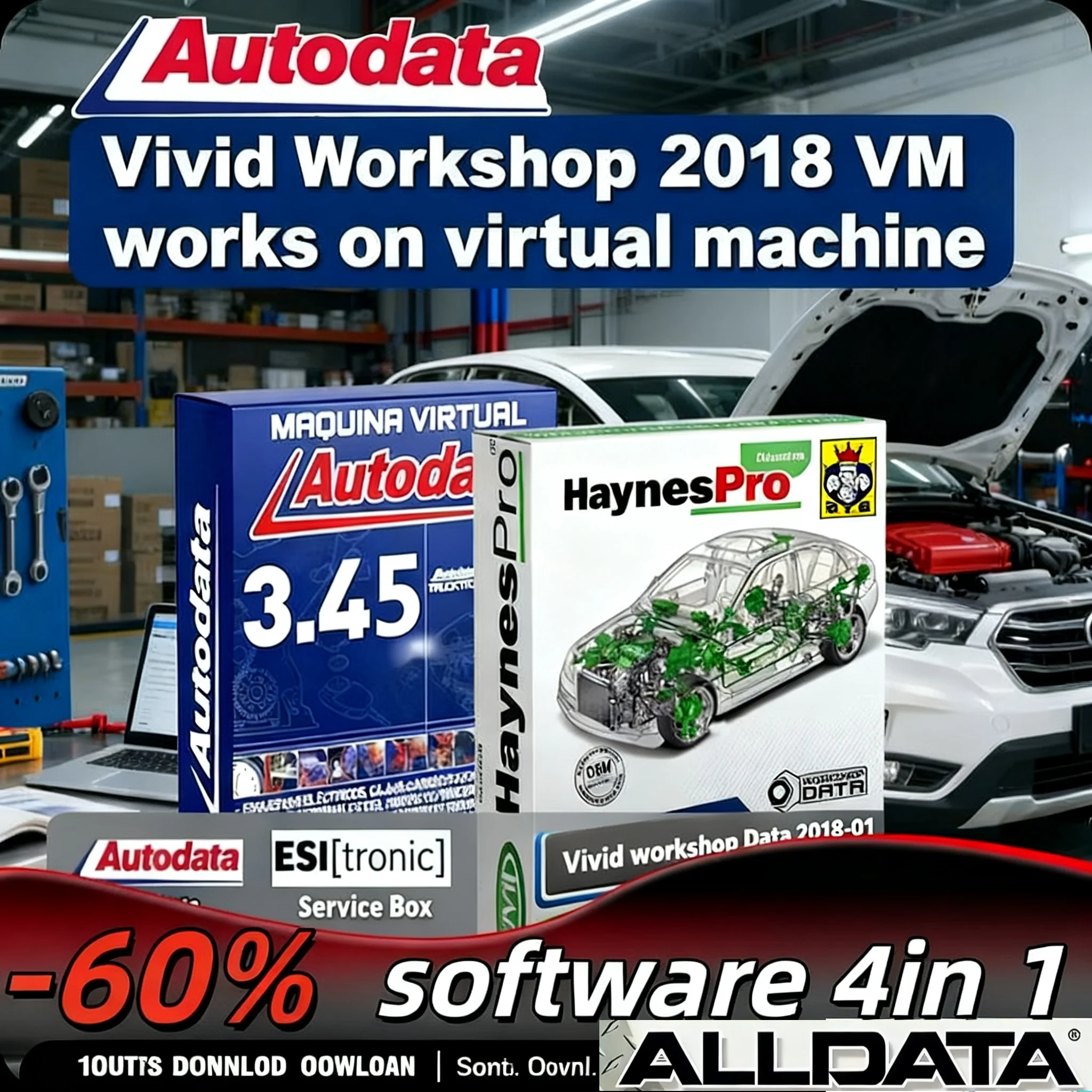 

2025 Latest Auto Data 3.45 Car Software + vivid HAYNES PRO 2018 AtrissStakis Technik Workshop DATA Multi languages Windows 10