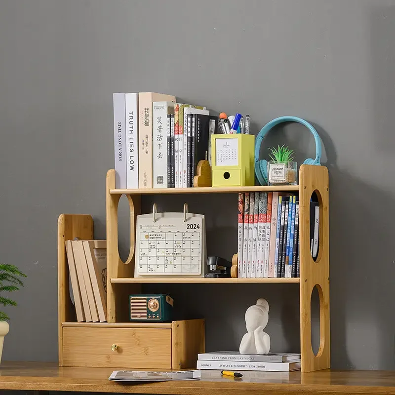 Desktop Bookshelf Shelf Home Student Desk Storage Rack Combination Office Desk Multi-layer Simple Bookcase home gadgets storage