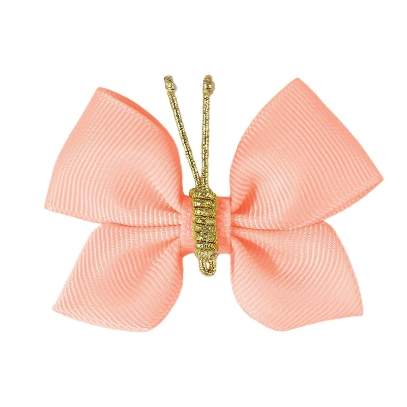 16 unids/set de horquillas con lazo de cinta de mariposa para niños, accesorios para bebés, lazo de grogrén, horquilla infantil, pinza para el pelo para niña, pasadores con lazo
