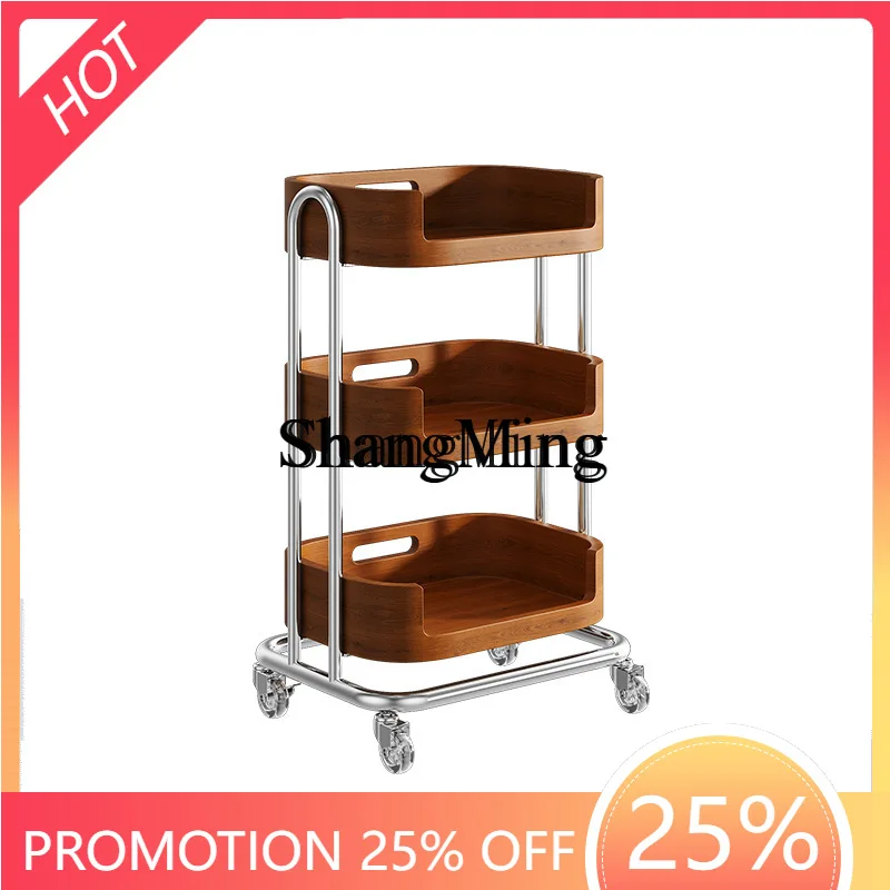 

ZYY fashion exquisite beauty salon solid wood cart SPA club trolley skin management manicure hair rack