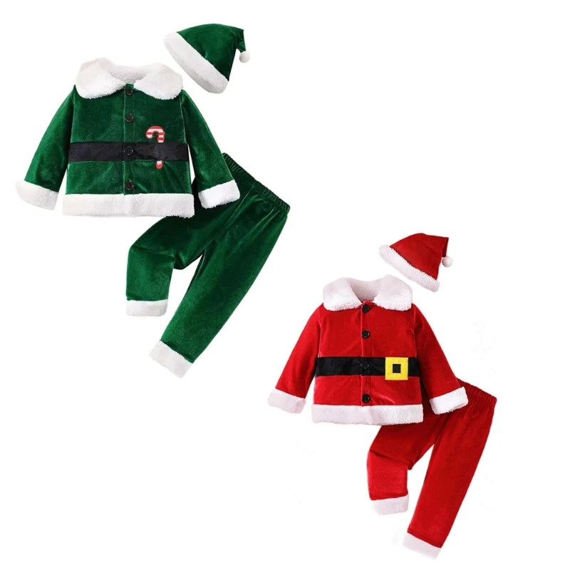 Infant Santa Outfit Santa Hat for Christmas Celebration Baby Festival Costume