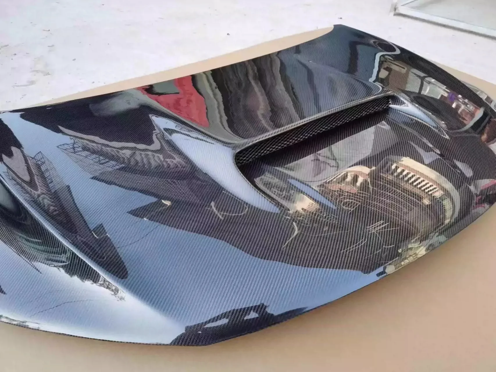 

Car front hood decoration frame Carbon fibre Engine Cover For Geely Coolray proton X50