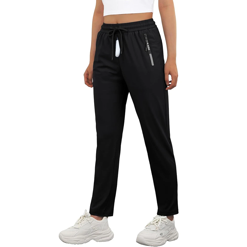 Liaeglam Women's Casual Active Running Crotchless Pants Athletic Workout Joggers Sweatpants with Pockets